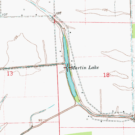 Topographic Map of Martin Lake, MS