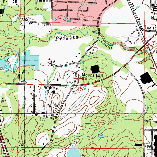 Topographic Map of Morris Hill Church, MS