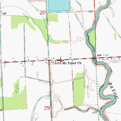 Topographic Map of Mount Tabor Church, MS