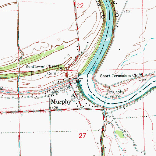 Topographic Map of Murphy Bayou, MS