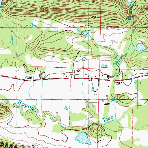 Topographic Map of Justice School (historical), AR