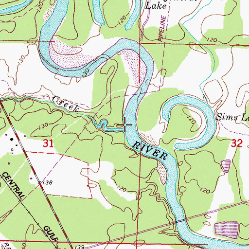 Topographic Map of Priests Creek, MS
