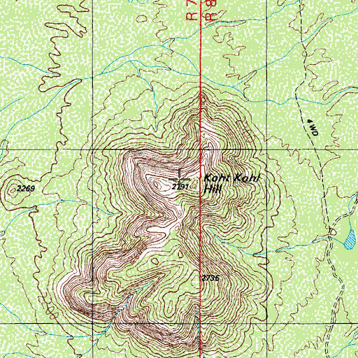 Topographic Map of Koht Kohl Hill, AZ