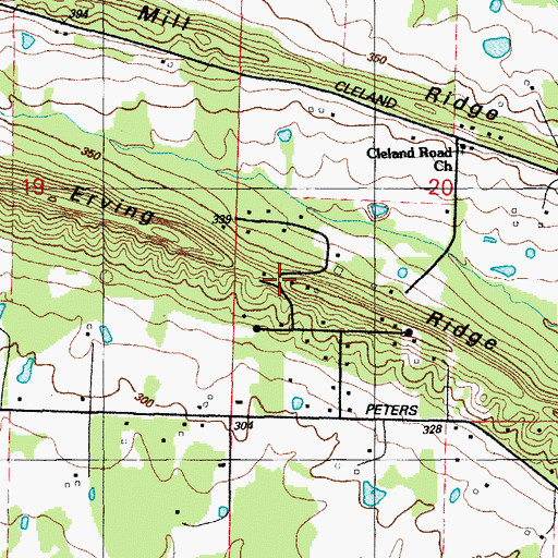Topographic Map of Rolling Hills, AR
