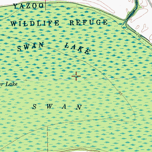 Topographic Map of Swan Lake, MS