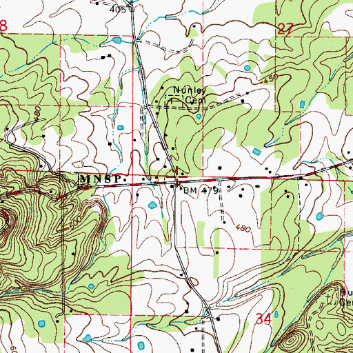 Topographic Map of Bethel, AR