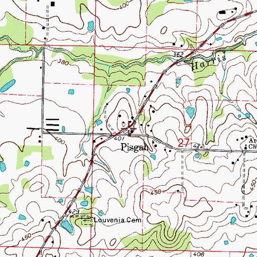 Topographic Map of Mount Pisgah Church, AR