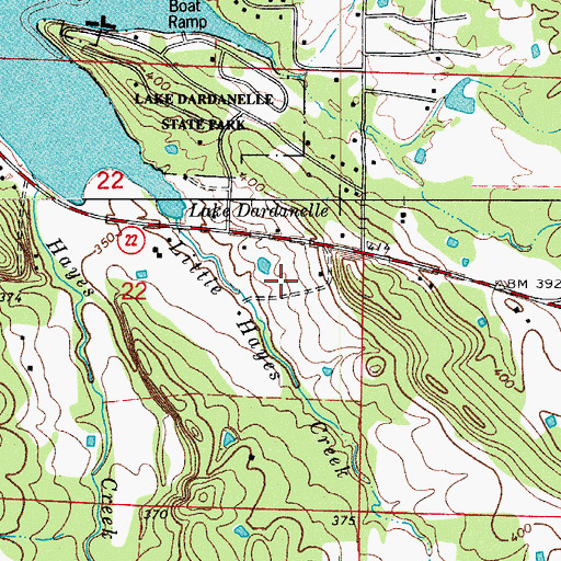 Topographic Map of Mount Zion School (historical), AR