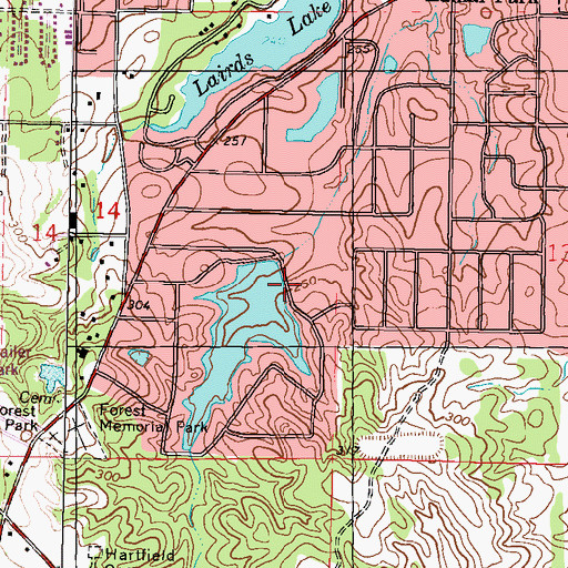 Topographic Map of West Lake Dam, MS