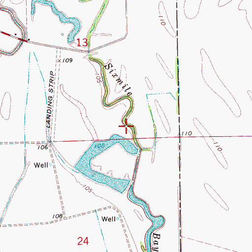 Topographic Map of J M Dean Pond, MS