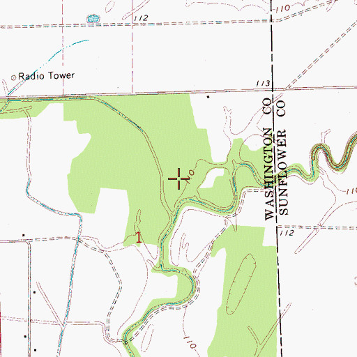 Topographic Map of Brown Lake Dam, MS