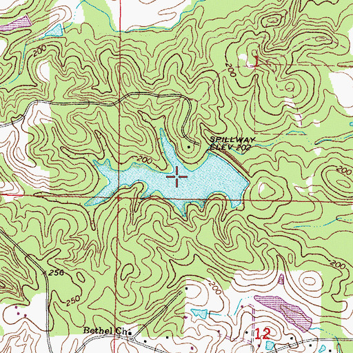 Topographic Map of Sportsman Lake, MS