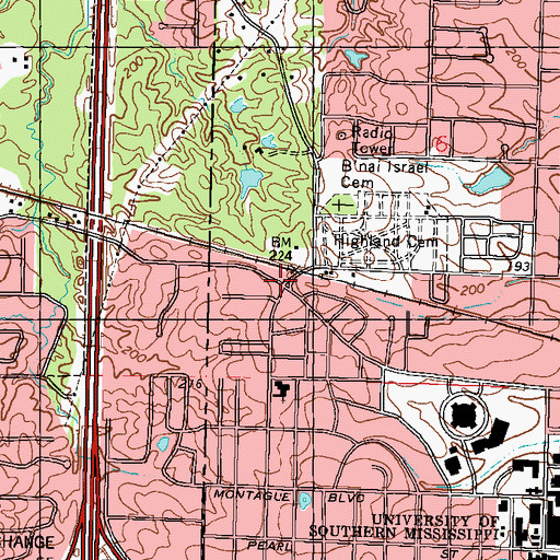 Topographic Map of Arnold (historical), MS