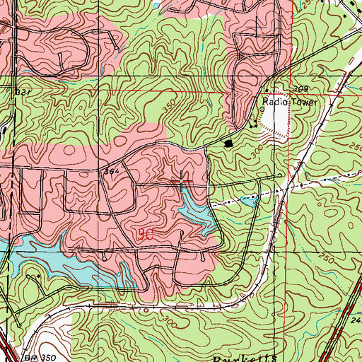 Topographic Map of Innswood South, MS
