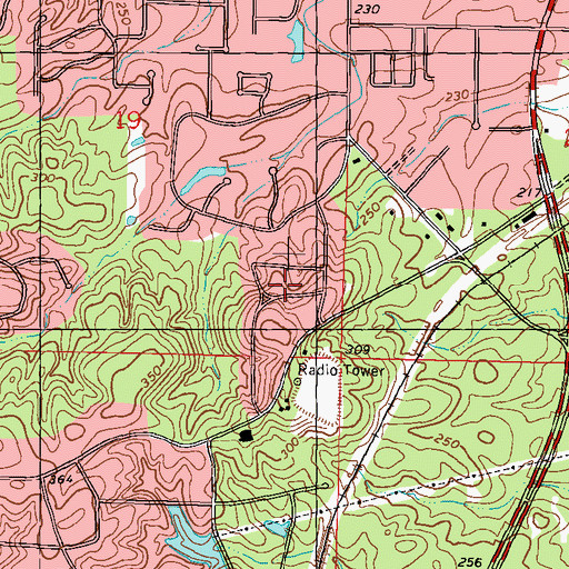 Topographic Map of Richburg Heights, MS