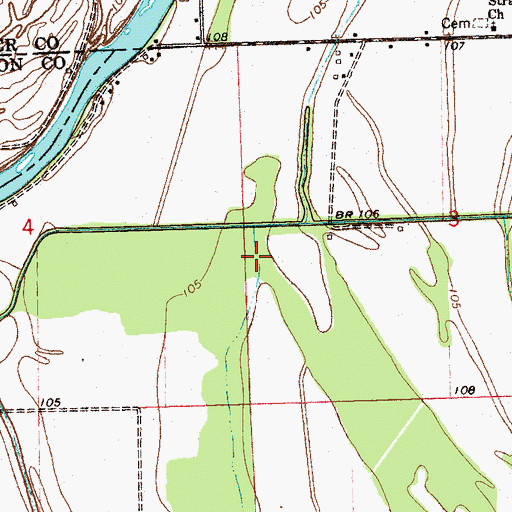 Topographic Map of Clear Lake (historical), MS