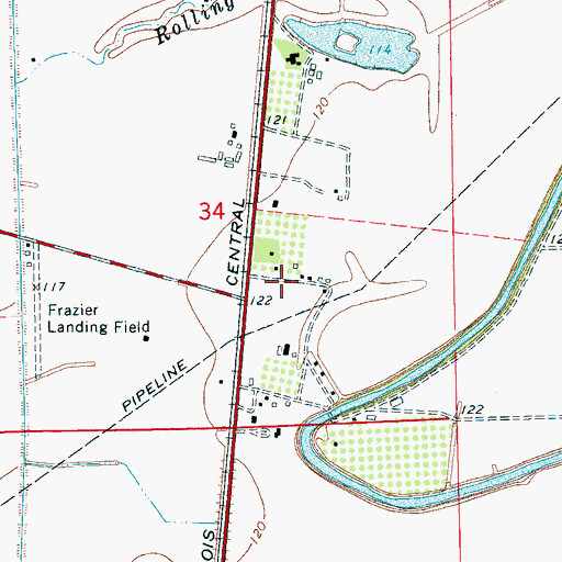 Topographic Map of Aldridge, MS
