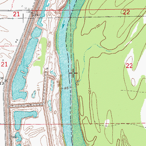 Topographic Map of Matthews Bend, MS