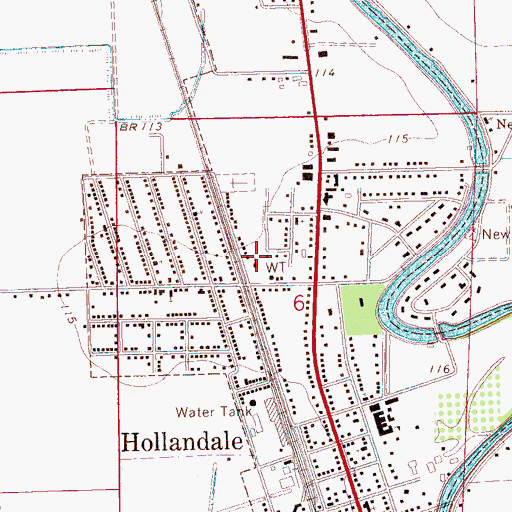 Topographic Map of New Foundation Baptist Church, MS
