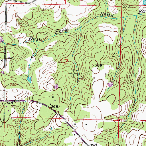 Topographic Map of Township of Sulphur, AR