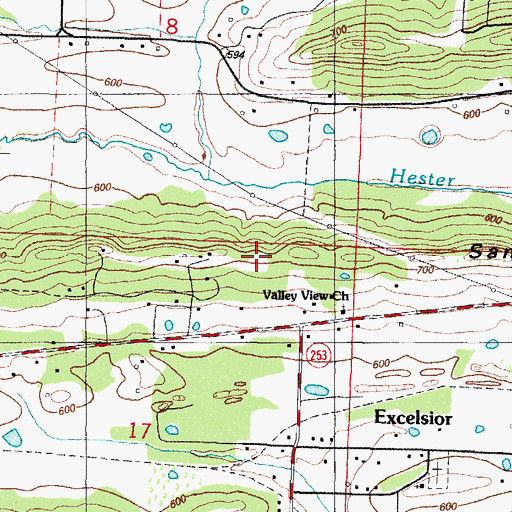 Topographic Map of Township of Bass Little, AR
