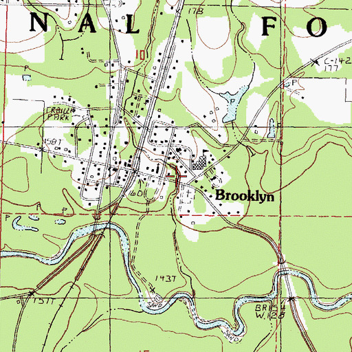 Topographic Map of Brooklyn, MS