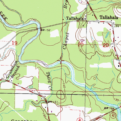 Topographic Map of Chapel Branch, MS