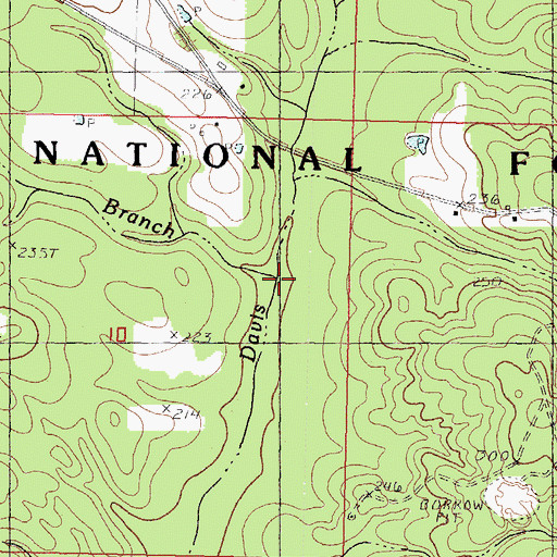 Topographic Map of Courtney Branch, MS