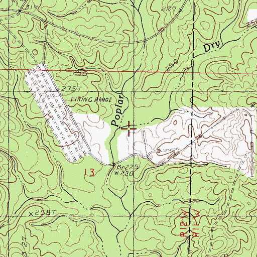 Topographic Map of Dry Prong, MS