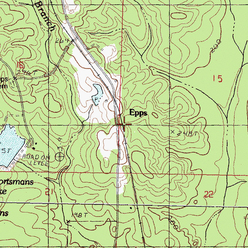 Topographic Map of Epps, MS