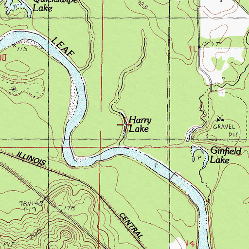 Topographic Map of Harry Lake, MS