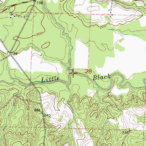 Topographic Map of Little Beaver Creek, MS