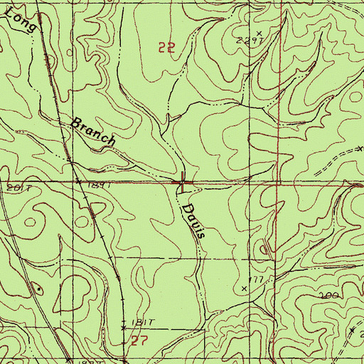 Topographic Map of Long Branch, MS