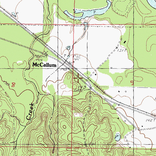 Topographic Map of McCallum, MS