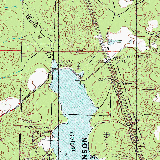 Topographic Map of Morris Branch, MS