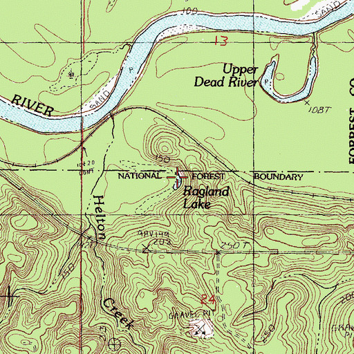 Topographic Map of Ragland Lake, MS