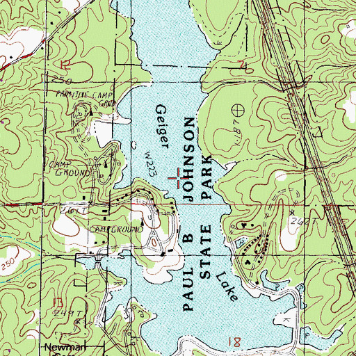 Topographic Map of Geiger Lake, MS