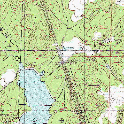 Topographic Map of Wallis, MS