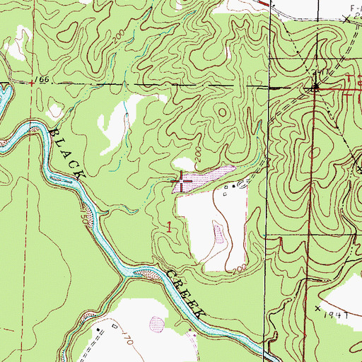Topographic Map of Attix Lake Dam, MS