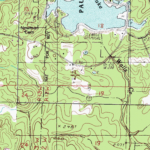 Topographic Map of Joe Morgan Lake Dam, MS