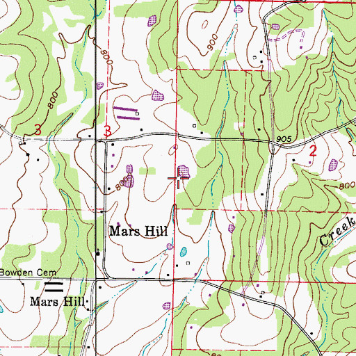 Topographic Map of Township of Gum Log, AR