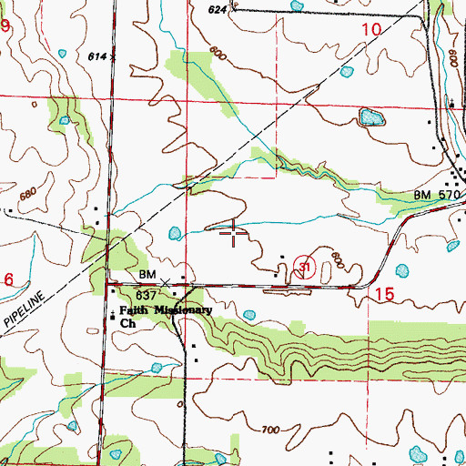 Topographic Map of Township of Marshall, AR