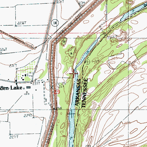 Topographic Map of Golden Lake Landing, AR