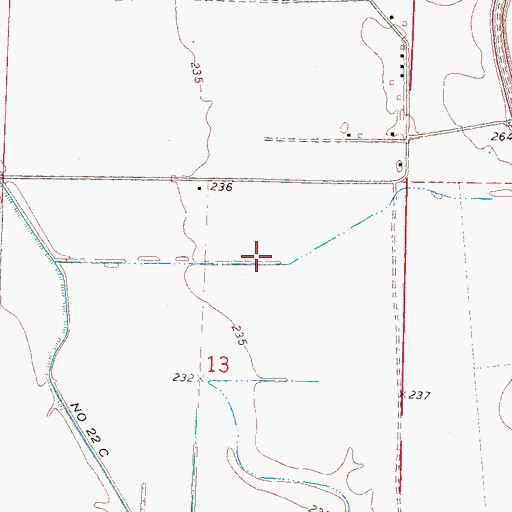Topographic Map of Ditch Number 22 B, AR