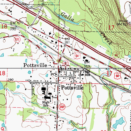 Topographic Map of Township of Galla Creek (historical), AR