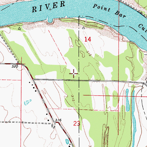 Topographic Map of Howells Bend, AR