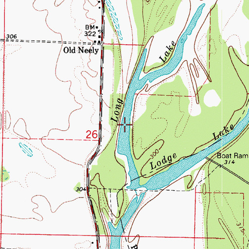 Topographic Map of Neelys Bend, AR