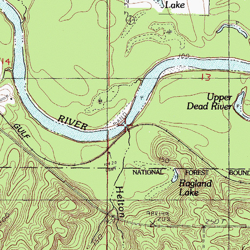 Topographic Map of Helton Creek, MS