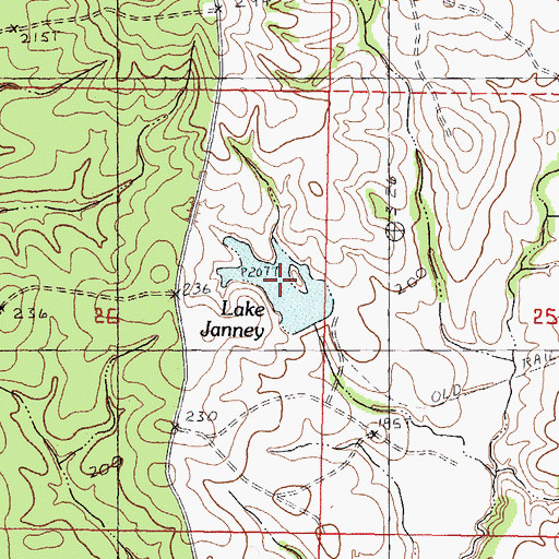 Topographic Map of Janney Lake, MS