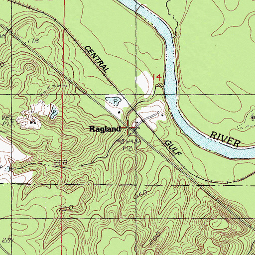 Topographic Map of Ragland, MS